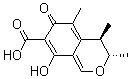structure of CAS# 518-75-2, Citrinin;4,6-Dihydro-8-hydroxy-3,4,5-trimethyl-6-oxo-3H-2-benzopyran-7-carboxylic acid; (3R,4S)-4,6-Dihydro-8-hydroxy-3,4,5-trimethyl-6-oxo-3H-2-benzopyran-7-carboxylic acid