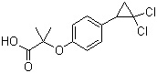 结构式 CAS# 52214-84-3, 环丙贝特; 2-[4-(2,2-二氯环丙基)苯氧基]-2-甲基丙酸
