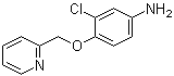 structure of CAS# 524955-09-7, 3-Chloro-4-[(pyridin-2-yl)methyloxy]aniline;3-Chloro-4-(pyridin-2-ylmethoxy)aniline; 3-Chloro-4-[(pyridin-2-yl)methoxy]benzenamine [3-Chloro-4-(pyridin-2-ylmethoxy)phenyl]amine