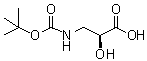 结构式 CAS# 52558-24-4, (S)-3-[(叔丁氧羰基)氨基]-2-羟基丙酸