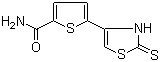 结构式 CAS# 52560-89-1, 5-(2,3-二氢-2-巯基-4-噻唑基)噻吩甲酰胺