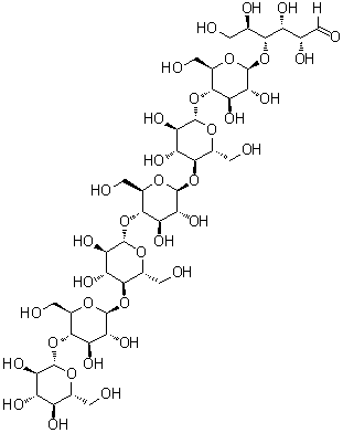 structure of CAS# 52646-27-2, Celloheptaose;O-beta-D-Glucopyranosyl-(1→4)-O-beta-D-glucopyranosyl-(1→4)-O-beta-D-glucopyranosyl-(1→4)-O-beta-D-glucopyranosyl-(1→4)-O-beta-D-glucopyranosyl-(1→4)-O-beta-D-glucopyranosyl-(1→4)-D-glucose