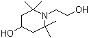 structure of CAS# 52722-86-8, Hydroxyethyl tetramethylpiperidinol ;1-(2'Hydroxyethyl)-2,2,6,6-tetramethyl-4-piperidinol; 4-Hydroxy-2,2,6,6-tetramethylpiperidine-1-ethanol; 4-Hydroxy-1-(2-hydroxyethyl)-2,2,6,6-tetramethylpiperidine