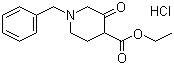 structure of CAS# 52763-21-0, Ethyl N-benzyl-3-oxo-4-piperidine-carboxylate hydrochloride;1-Benzyl-4-ethoxycarbonyl-3-piperidone hydrochloride
