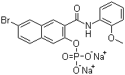 structure of CAS# 530-79-0, Naphthol AS-BI phosphate disodium salt;Disodium 7-bromo-N-(2-methoxyphenyl)-3-(phosphonatooxy)naphthalene-2-carboxamidate