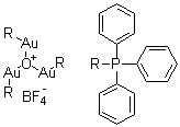 structure of CAS# 53317-87-6, Tris[Triphenylphosphinegold(I)]oxonium tetrafluoroborate;Tris(triphenylphosphineaurio)oxonium tetrafluoroborate
