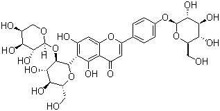 structure of CAS# 53452-16-7, Vaccarin;6-(2-O-alpha-L-Arabinopyranosyl-beta-D-glucopyranosyl)-2-[4-(beta-D-glucopyranosyloxy)phenyl]-5,7-dihydroxy-4H-1-benzopyran-4-one