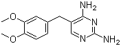 structure of CAS# 5355-16-8, Diaveridine;5-(3,4-Dimethoxy-benzyl)-2,4-pyrimidinediamine; 2,4-Diamino-5-(3,4-dimethoxybenzyl)pyrimidine