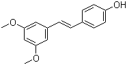 structure of CAS# 537-42-8, Pterostilbene;3',5'-Dimethoxy-4-stilbenol; 4-[(1E)-2-(3,5-Dimethoxyphenyl)ethenyl]phenol
