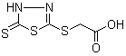 结构式 CAS# 53723-88-9, 2-羧基甲基巯基-5-巯基-1,3,4-噻二唑