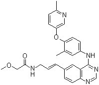 structure of CAS# 537705-08-1, CP-724714;2-Methoxy-N-[3-[4-[[3-methyl-4-[(6-methyl-3-pyridinyl)oxy]phenyl]amino]-6-quinazolinyl]-2-propen-1-yl]acetamide