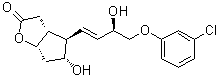 结构式 CAS# 53906-54-0, (3aR,4R,5R,6aS)-4-[(1E,3R)-4-(3-氯苯氧基)-3-羟基-1-丁烯-1-基]六氢-5-羟基-2H-环戊二烯并[b]呋喃-2-酮