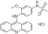 结构式 CAS# 54301-15-4, 盐酸胺苯吖啶; N-[4-(9-吖啶氨基)-3-甲氧苯基]甲基磺酰胺盐酸盐