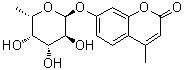 structure of CAS# 54322-38-2, 7-[(6-Deoxy-alpha-L-galactopyranosyl)oxy]-4-methyl-2H-1-benzopyran-2-one