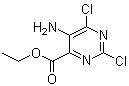 结构式 CAS# 54368-62-6, 5-氨基-2,6-二氯-4-嘧啶羧酸乙酯