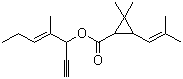structure of CAS# 54406-48-3, Empenthrin;1-Ethinyl-2-methyl-2-penten-1-yl-chrysanthemate; [(E)-4-methylhept-4-en-1-yn-3-yl] 2,2-dimethyl-3-(2-methylprop-1-enyl)cyclopropane-1-carboxylate