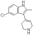结构式 CAS# 54635-62-0, 5-氯-2-甲基-3-(1,2,3,6-四氢-4-吡啶基)-1H-吲哚
