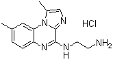 structure of CAS# 547757-23-3, BMS-345541;N-(1,8-Dimethylimidazo[1,2-a]quinoxalin-4-yl)-1,2-ethanediamine hydrochloride
