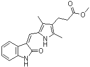 5-[(Z)-(1,2-二氢-2-氧代-3H-吲哚-3-亚基)甲基]-2,4-二甲基-1H-吡咯-3-丙酸甲酯分子结构 (CAS 548740-24-5)