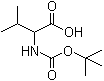 结构式 CAS# 54895-12-4, DL-N-(叔丁氧羰基)缬氨酸