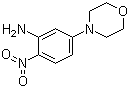 结构式 CAS# 54998-00-4, 4-(3-氨基-4-硝基苯基)吗啉; 5-吗啉基-2-硝基苯胺