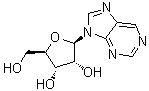 structure of CAS# 550-33-4, 9-beta-D-Ribosyl-9H-purine;NSC 65423; Nebularine; Purine-9-beta-D-ribofuranoside; Purinosine; Ribosylpurine