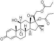 structure of CAS# 5534-09-8, Beclomethasone dipropionate;9-Chloro-11b,17,21-trihydroxy-16b-methylpregna-1,4-diene-3,20-dione 17,21-dipropionate; Aldecin