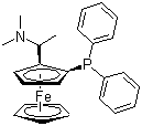 structure of CAS# 55650-58-3, (S)-(+)-N,N-Dimethyl-1-[(2-diphenylphosphino)ferrocenyl]ethylamine
