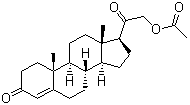 structure of CAS# 56-47-3, Deoxycorticosterone acetate ;11-Desoxycorticosterone acetate; 21-Acetoxy-4-pregnene-3,20-dione; 21-Hydroxy-4-pregnene-3,20-dione 21-acetate; 4-Pregnen-21-ol-3,20-dione 21-acetate; Cortexone acetate