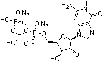 结构式 CAS# 56001-37-7, 鸟苷-5'-三磷酸二钠盐