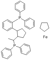 structure of CAS# 565184-32-9, (R)-(+)-1-[(R)-2-(2'-Diphenylphosphinophenyl)ferrocenyl]ethyldiphenylphosphine;Cyclopentane [2-[2-(1-diphenylphosphanylethyl)cyclopentyl]phenyl]-diphenylphosphane iron