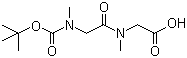 结构式 CAS# 56612-14-7, N-叔丁氧羰基-N-甲基甘氨酰-N-甲基甘氨酸