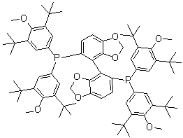 结构式 CAS# 566940-03-2, (4R)-[4,4'-联-1,3-苯并二氧戊环]-5,5'-二基二[二[3,5-二叔丁基-4-甲氧基苯基]膦