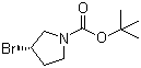 结构式 CAS# 569660-89-5, (3S)-3-溴-1-吡咯烷甲酸叔丁酯