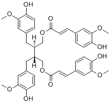 structure of CAS# 56973-66-1, 9,9'-Di-O-(E)-feruloylsecoisolariciresinol;1,4-O-Diferuloylsecoisolariciresinol