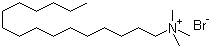 structure of CAS# 57-09-0, Hexadecyl trimethyl ammonium bromide;Hexadecyltrimethylammonium bromide; Cetyltrimethylammonium bromide; Cetrimonium bromide; CTABr; Palmityl trimethyl ammonium bromide