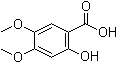 结构式 CAS# 5722-93-0, 2-羟基-4,5-二甲氧基苯甲酸