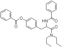 结构式 CAS# 57227-08-4, alpha-(苯甲酰氨基)-4-(苯甲酰氧基)-N,N-二丙基苯丙酰胺