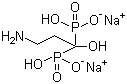 结构式 CAS# 57248-88-1, 帕米膦酸钠; 3-氨基-1-羟基丙亚基-1,1-二磷酸二钠