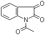 结构式 CAS# 574-17-4, 1-乙酰基靛红; N-乙酰靛红; 1-乙酰基-2,3-吲哚啉二酮