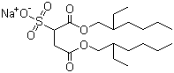 结构式 CAS# 577-11-7, 多库脂钠; 丁二酸二异辛酯磺酸钠; 磺基琥珀酸二乙基己酯钠