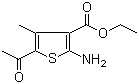结构式 CAS# 57773-41-8, 5-乙酰基-2-氨基-4-甲基-3-噻吩甲酸乙酯