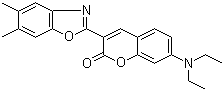 结构式 CAS# 57980-76-4, 7-(二乙基氨基)-3-(5,6-二甲基-2-苯并恶唑基)-2H-1-苯并吡喃-2-酮