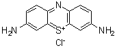 structure of CAS# 581-64-6, Thionine;C.I. 52000; Cyanine; Katalysin; Lauth's violet; Thionin; Thionin (dye); Thionin chloride; Thionine; Thionine chloride