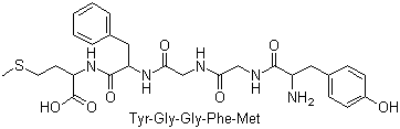 结构式 CAS# 58569-55-4, [Met5]脑啡肽; 蛋氨酸脑啡肽; 酪氨酰甘氨酰-甘氨酰-苯丙氨酰-蛋氨酸