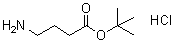 structure of CAS# 58640-01-0, 4-Aminobutanoic acid tert-butyl ester hydrochloride;4-Aminobutyric acid tert-butyl ester hydrochloride; tert-Butyl 4-aminobutanoate hydrochloride; tert-Butyl gamma-aminobutyrate hydrochloride