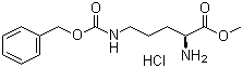 structure of CAS# 5874-75-9, N'-Cbz-L-Ornithine methyl ester hydrochloride;N5-Benzyloxycarbonyl-L-Ornithine methyl ester hydrochloride