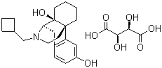 结构式 CAS# 58786-99-5, 酒石酸布托诺啡; 酒石酸环丁甲二羟吗喃