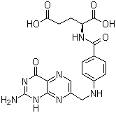 结构式 CAS# 59-30-3, 叶酸; N-[4-[(2-氨基-4-氧代-1,4-二氢-6-蝶啶)甲氨基]苯甲酰基]-L-谷氨酸