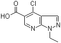 structure of CAS# 59060-16-1, 4-Chloro-1-ethyl-1H-pyrazolo[3,4-b]pyridine-5-carboxylic acid